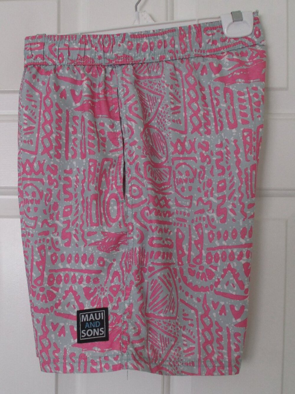 Maui and Sons Mens Pink Elastic & Drawstring Mesh-lined Swim Trunk NWOT - Medium
